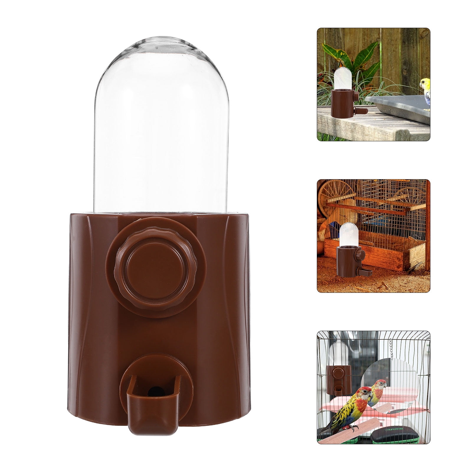 Image showcasing DEEPCRAFF Universal Fit Bird Cage Water Feeder Light Brown Automatic ...