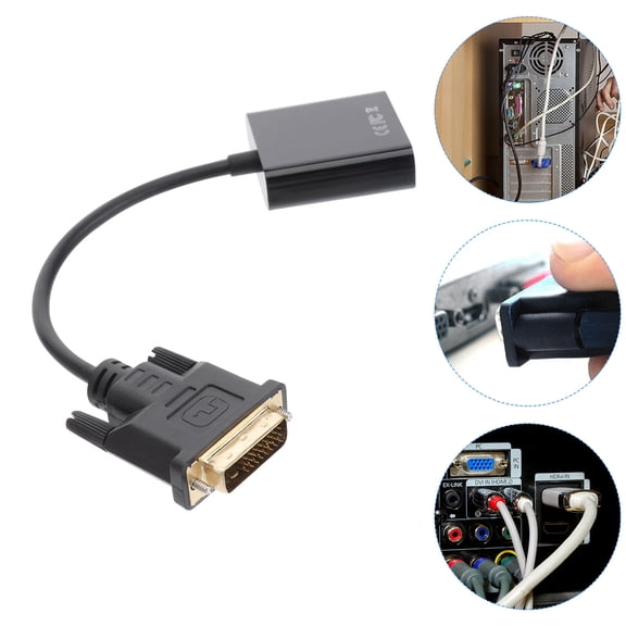 DEEPCRAFF Dual Monitor Adapter DVI to VGA Cable Copper for Office 1Pcs
