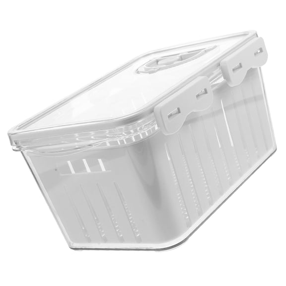 DEEPCRAFF White Fridge Storage Container for Fresh Fruit and Vegetable Preservation