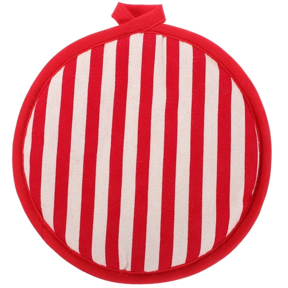 DEEPCRAFF Elegant Red Round Pot Holder Cotton Placemat Reusable Oven Insulated Pad Kitchen Accessory