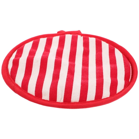 DEEPCRAFF Red Round Cotton Pot Holder and Placemat, Reusable Oven Mitt Insulated Pad for Kitchen Cooking and Baking Accessories