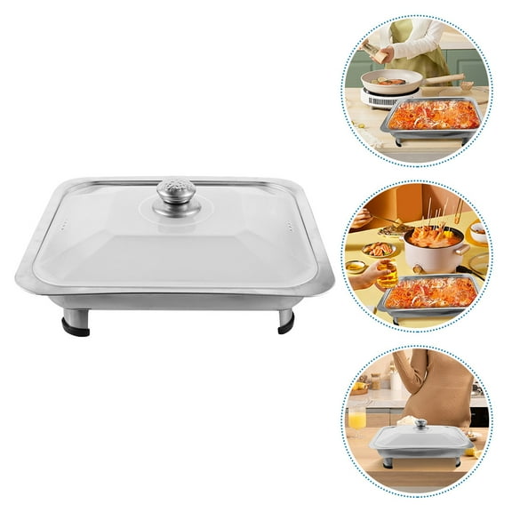 DEEPCRAFF Buffet Foods Holder Fish Serving Platter Silver 1Pack
