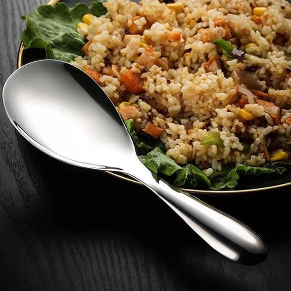 DEEPCRAFF Stainless Steel Rice Spoon for Cooking and Serving, Multipurpose Kitchen Utensil, and Easy to Clean