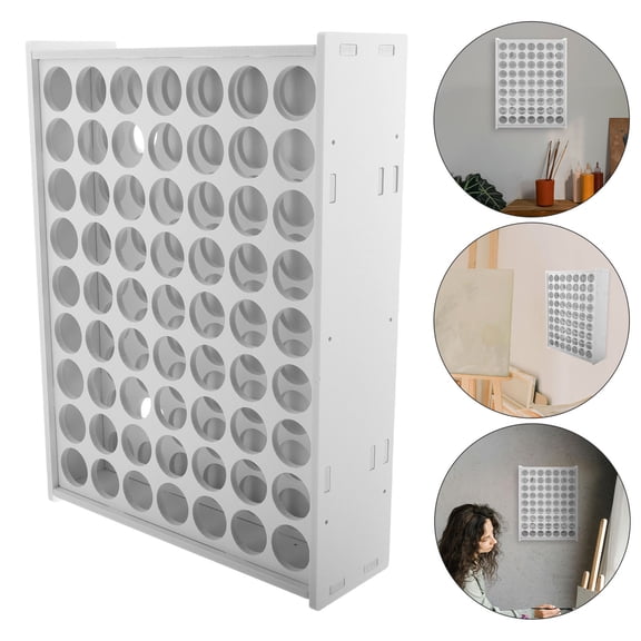 DEEPCRAFF Vertical Paint Shelf for Arts Craft with Sturdy Plastic Wall Mount Design in White