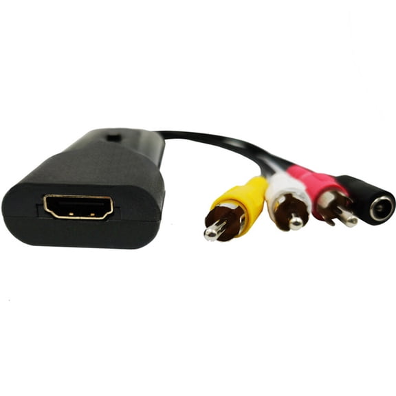 DEEPCRAFF Video Input to AV Converter Adapter, Black Plastic, 1 Set for Easy Connection and Compatibility