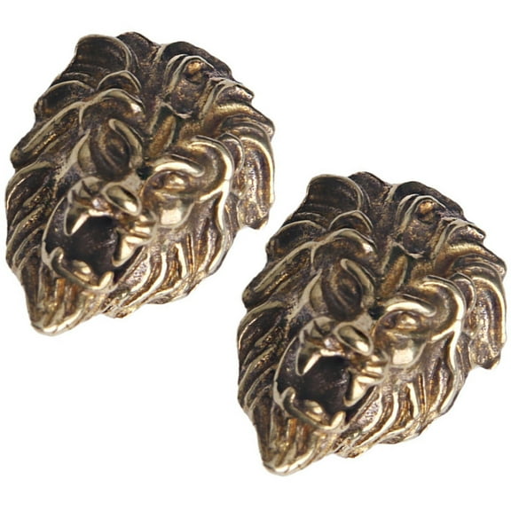 DEEPCRAFF Fasteners Pants Buttons Lion Head Buttons Golden Brass 2Pcs