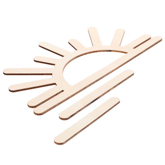 DEEPCRAFF Rustic Beige Wooden Sun Sign Wall Hanging with Strong Wear Resistance for Interiors