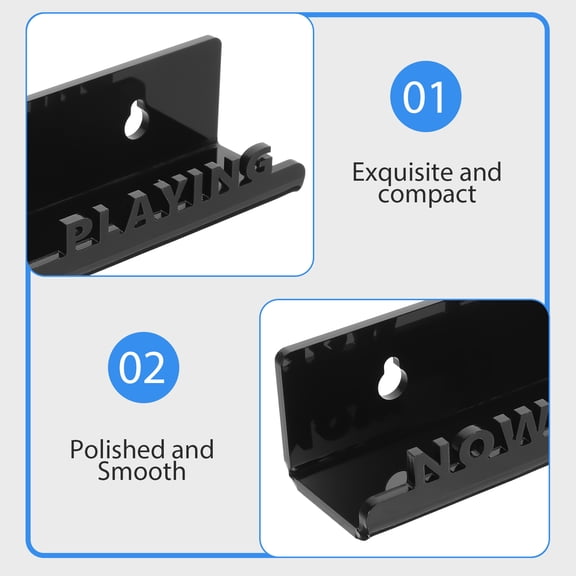 DEEPCRAFF Black Wall Mounted Floating Shelf, Acrylic Vinyl Record and CD Storage Organizer for Home and Office
