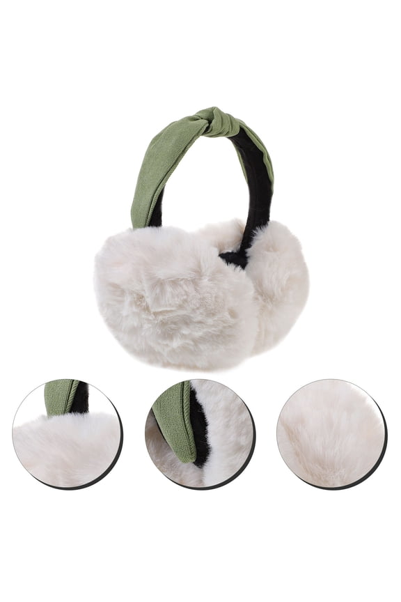 Women's Winter Ear Muffs, White, 1-Pack, Windproof Earmuffs with Simple Design for Ear