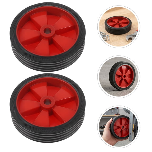 DEEPCRAFF Wear-Resistant Caster Wheels Red Plastic for Air Compressor 4Pcs