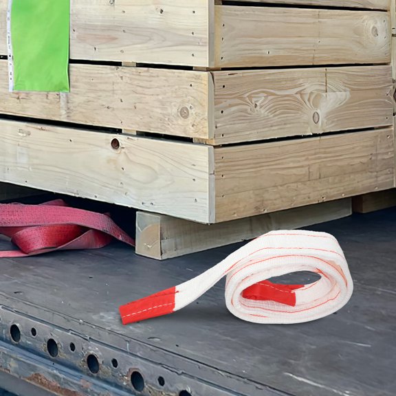 DEEPCRAFF Wear Resistant White Lifting Sling Strap Multi Use for Crane Tow and Vehicle Recovery