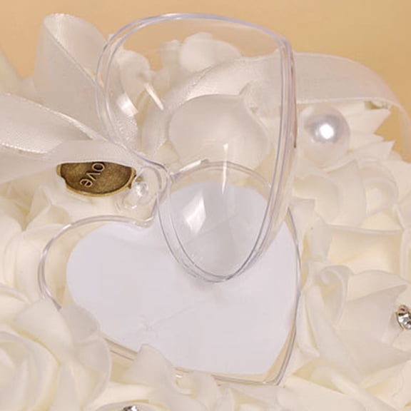 DEEPCRAFF Heart-Shaped Wedding Box with White Ribbon for Engagement, Wedding Ceremony, and Special Occasions