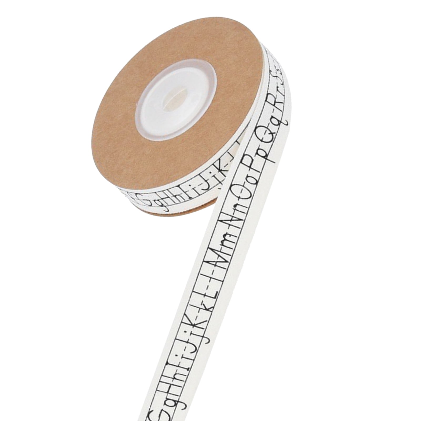 Under Letters Ribbon DEEPCRAFF White Cotton Ribbon with Alphabet Letters for Wrapping ...