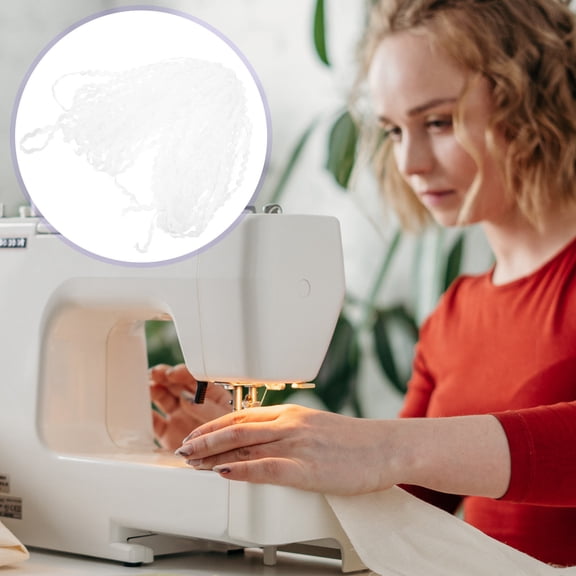 DEEPCRAFF Easy to Use White Wavy Sewing Trim Ribbon for Garment Edging and Home Decoration