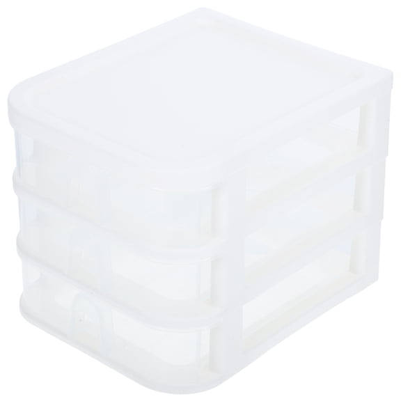 DEEPCRAFF White Desk Drawer Storage Organizer with Clear Front and Lightweight Portable Design