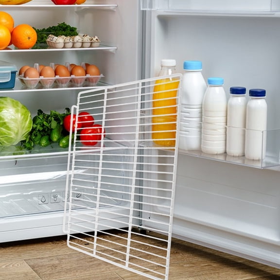 DEEPCRAFF Adjustable White Iron Wire Refrigerator Shelf Divider Rack for Home and Commercial Use