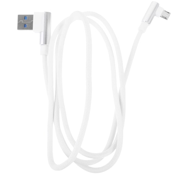 DEEPCRAFF Micro USB Charger White 90 Degree Ends Fast Data Transfer Tangle-Free Nylon Cord