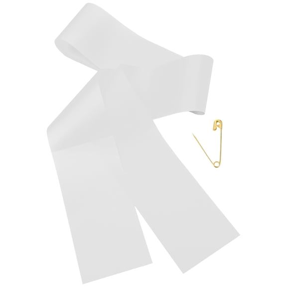 DEEPCRAFF White Multi Function Blank Sash for Bridal Showers Weddings and Party Decorations