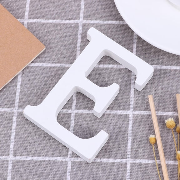 DEEPCRAFF White Wooden Letter E Non-Toxic Home Party Decor