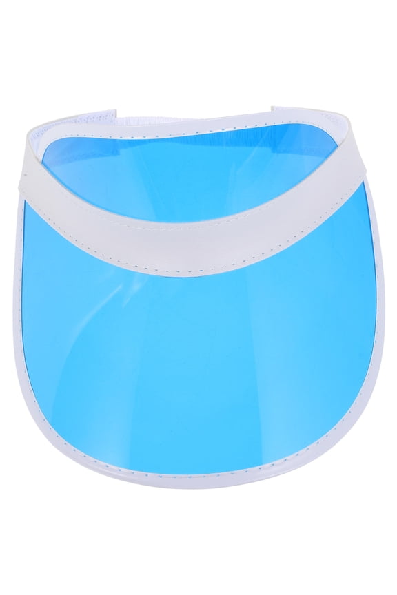 Womens Blue Plastic Sun Hat Adjustable Outdoor Visor for UV Protection and Activities