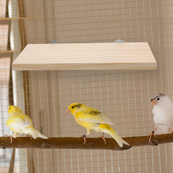 DEEPCRAFF Light Brown Wooden Perch Stand for Finch Birds - Climbing and Resting Accessory for Bird Cages, 1 Piece