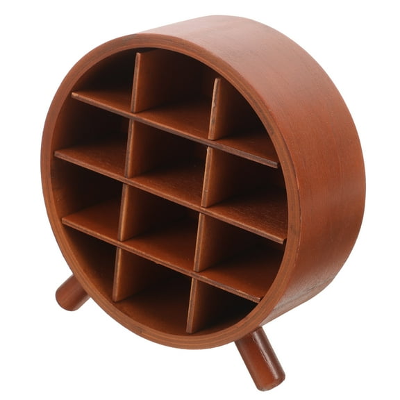 DEEPCRAFF Wooden Lipstick Rack Light Brown Display Organizer for Easy Access and Storage Use