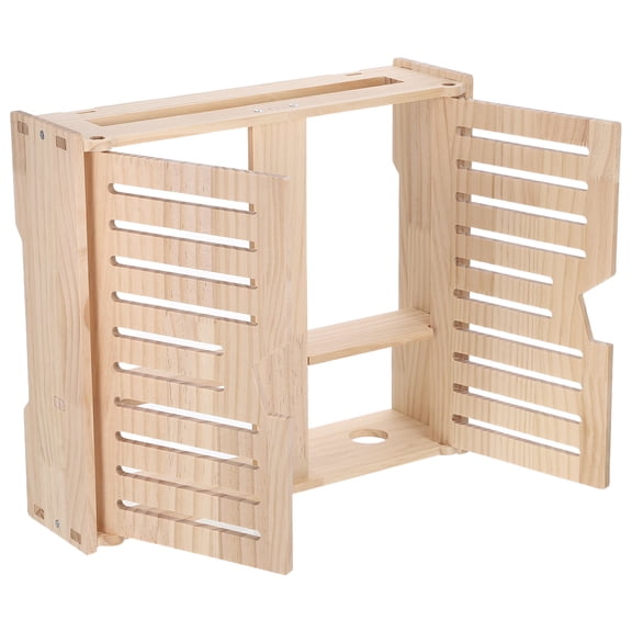 DEEPCRAFF Wooden Router Storage Cabinet for Home with Wall Mount and Cable Organizer Features