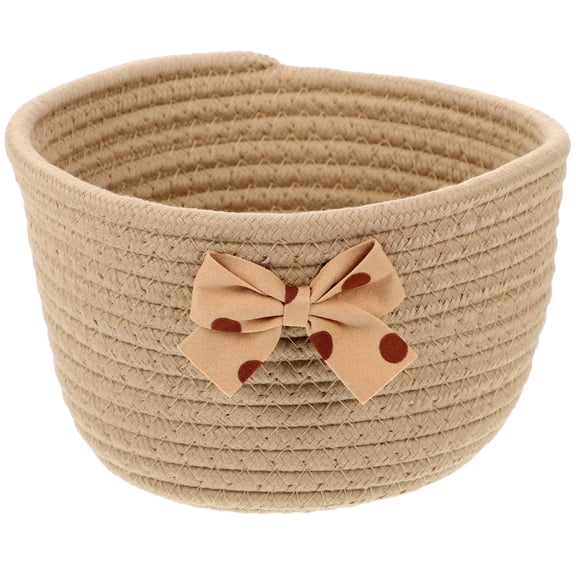 DEEPCRAFF Cotton Rope Desktop Organizer Basket for Office Supplies, Storage Bin, 1 Set