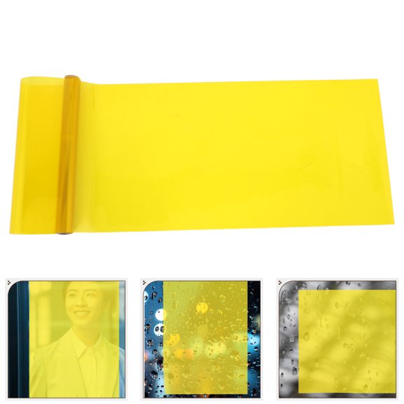 DEEPCRAFF Transparent Yellow Window Film for Heat Control and Decorative Glass Insulation