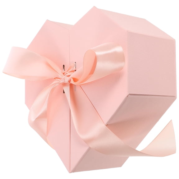 DEEPCRAFF Heart Shaped Box Pink Paper 1Set For Valentine's Day
