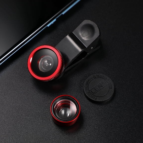 DEEPCRAFF 2Sets Clip on Phone Camera Lens 3 in 1 Professional Wide Angle Macro Fish Eye Lens Kit