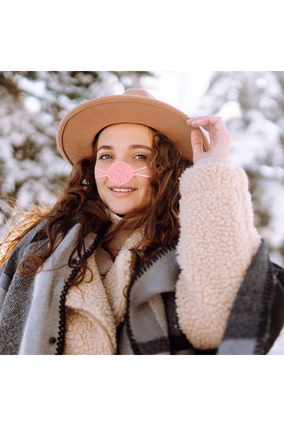 nose cover for cold weather Nose Warmer Pink Yarn for Outdoor 1Pack