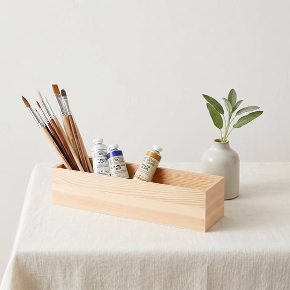 DEEPCRAFF rectangle unfinished wood boxes Storage Box for Home Organization 1Pcs