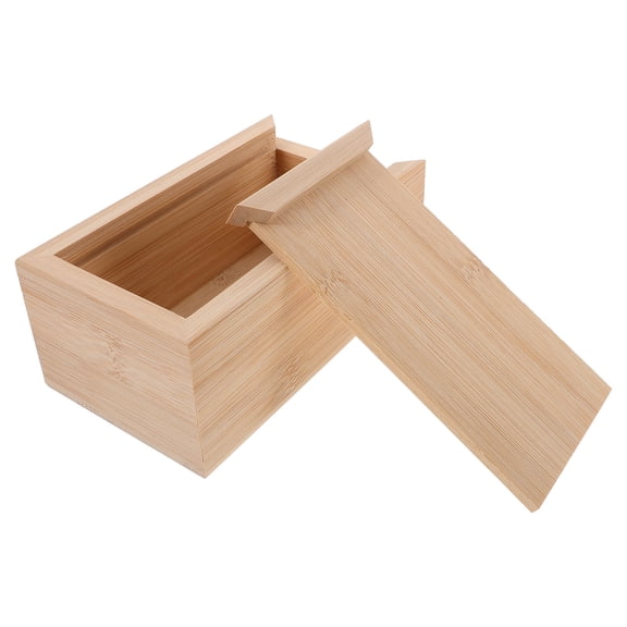 DEEPCRAFF Small Natural Wood Sliding Lid Box for Jewelry, Craft Storage, Decorative Organizer, Keepsake Holder