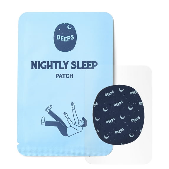 DEEPS Nightly Sleep Patch – Natural, Drug-Free Sleep Patches for Quality and Efficient Rest, Melatonin, Ashwagandha, Valerian Root, Lavender, 10 Count