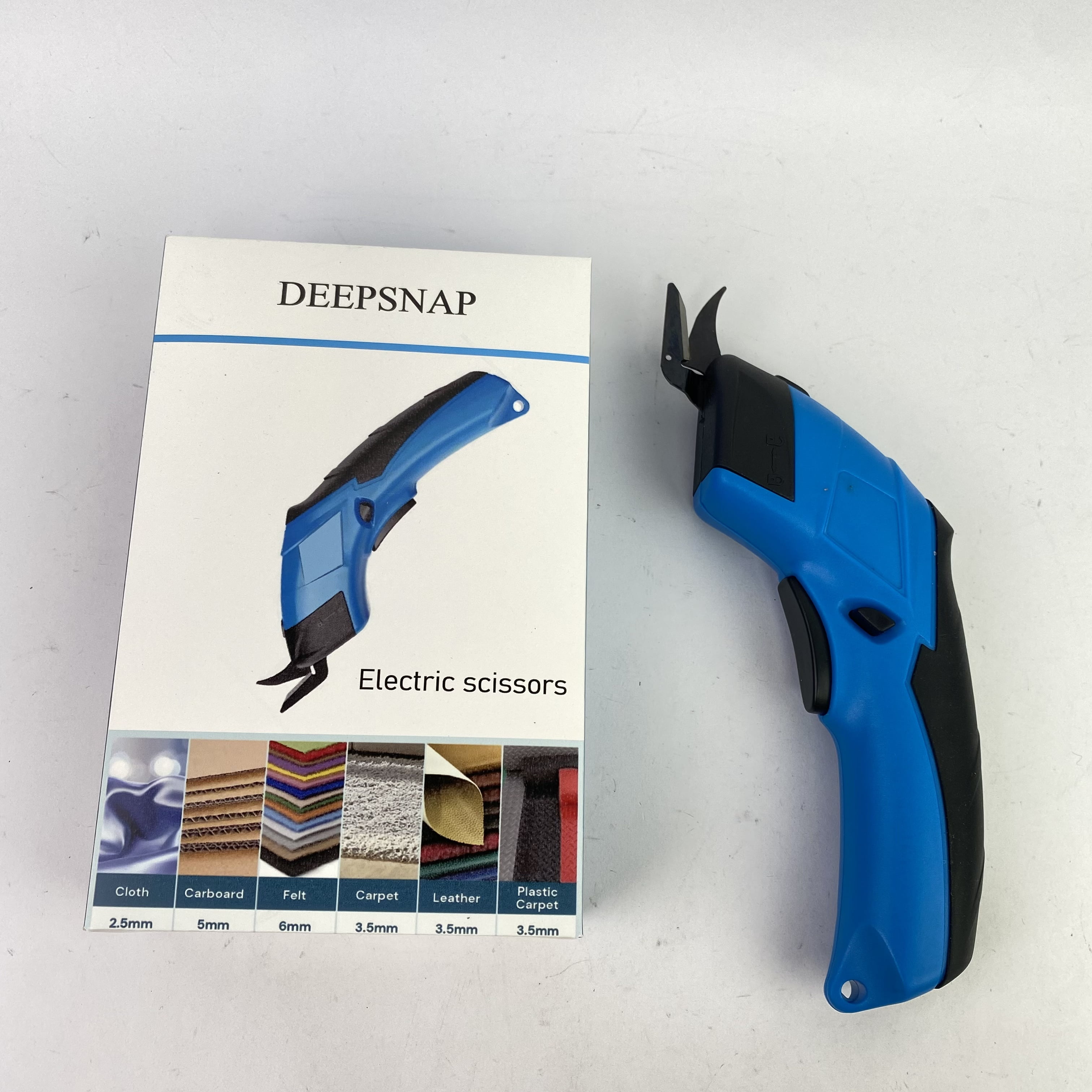 DEEPSNAP Cordless Electric Scissors, Cardboard Cutter, Rechargeable Powerful Scissor Cutting Tool for Cardboard, Fabric, Leather, Carpet, Plastic
