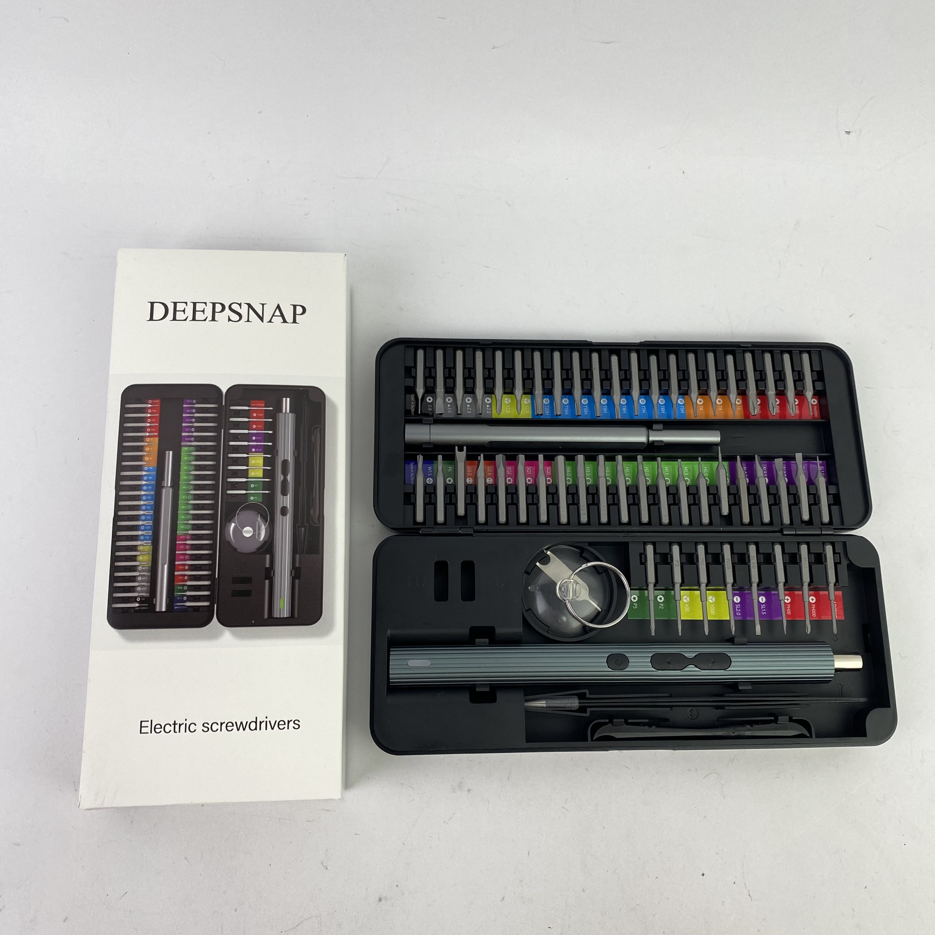 DEEPSNAP Rechargeable Electric Screwdriver with LED Light 50 in 1, Cordless Power Screwdrivers for Home Furniture Assembly Electronic Repair