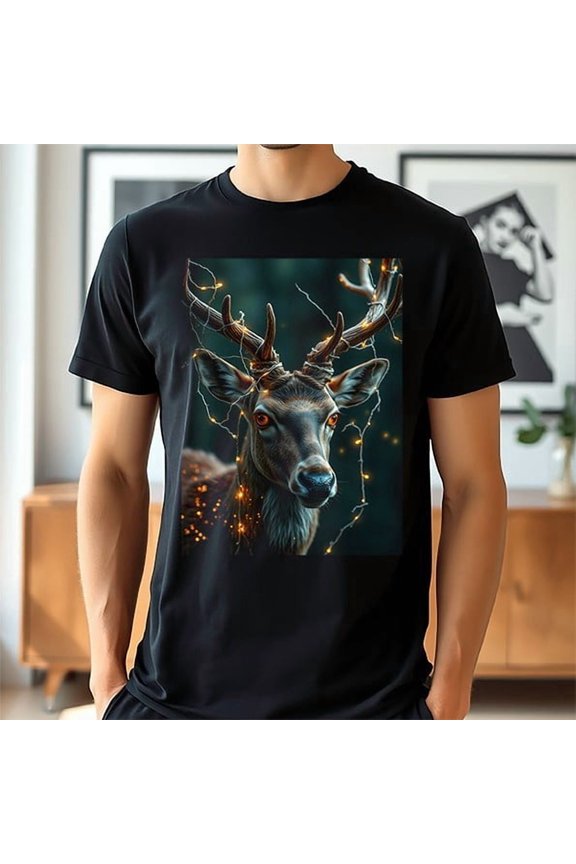 DEER FAIRY LIGHTS T-Shirt Tee Gift Idea Magical Forest Enchanted Fantasy Glow
