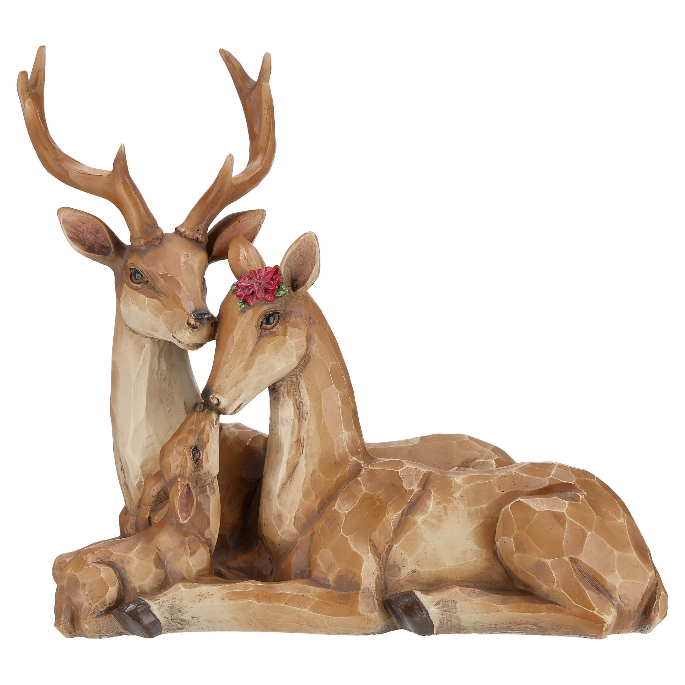 Resin Deer Family Christmas Decoration, Brown, 10.5", by Holiday Time