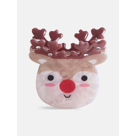 Holiday Time Women's Reindeer Hair Claw Clip