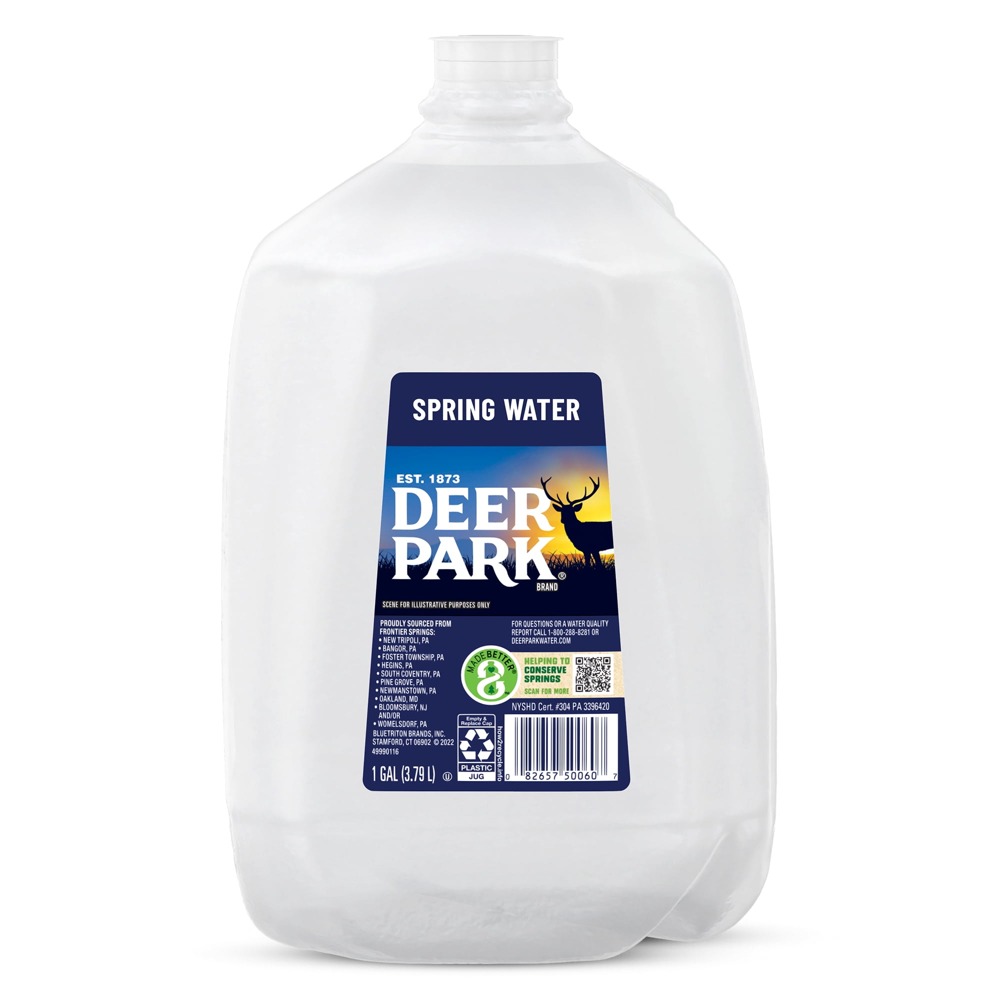 Deer Park Spring Water, 1 gal, Single Plastic Jug