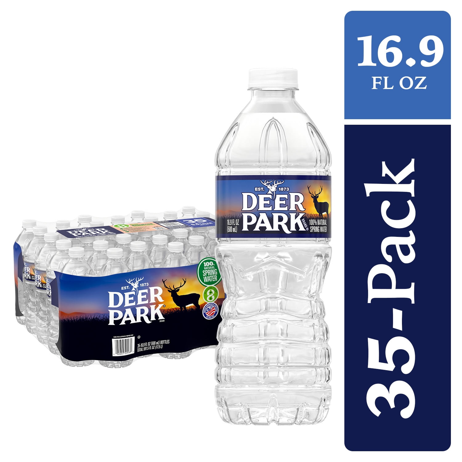 DEER PARK Brand 100 Natural Spring Water, 16.9ounce plastic bottles