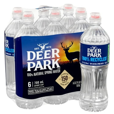 Deer Park Spring Water, Sport Cap, 23.7 fl oz, 6 Pack Plastic Bottles
