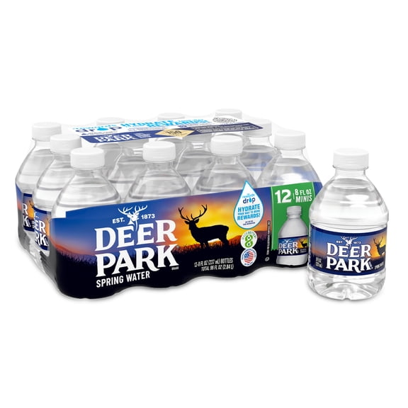 Deer Park Spring Water, 8 fl oz, 12-pack Plastic Bottles
