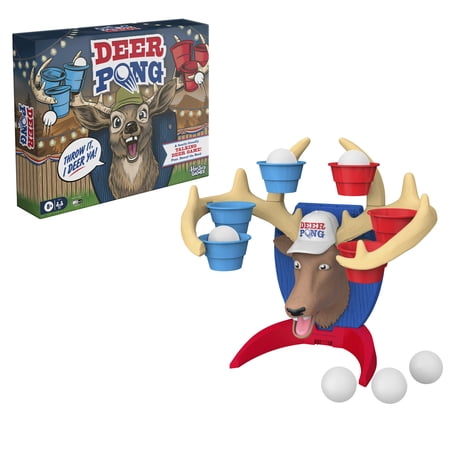 Deer Pong America Family Game, Electronic Talking Deer Head Game with Music, Fun Summer Activities for Kids & Families, Ages 8+