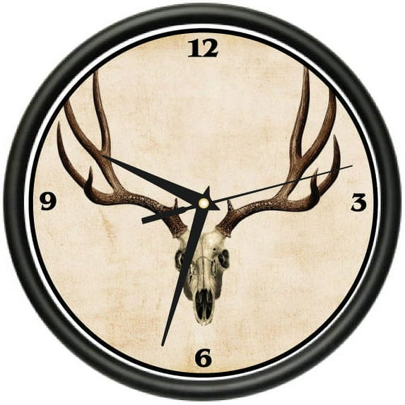 DEER SKULL Wall Clock decor animal antlers hunting gift