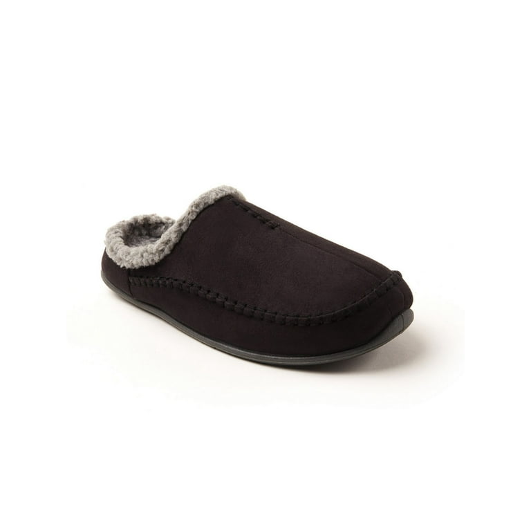 DEER STAGS Mens Black Padded Slipperooz Round Toe Slip On Slippers Shoes 10 W