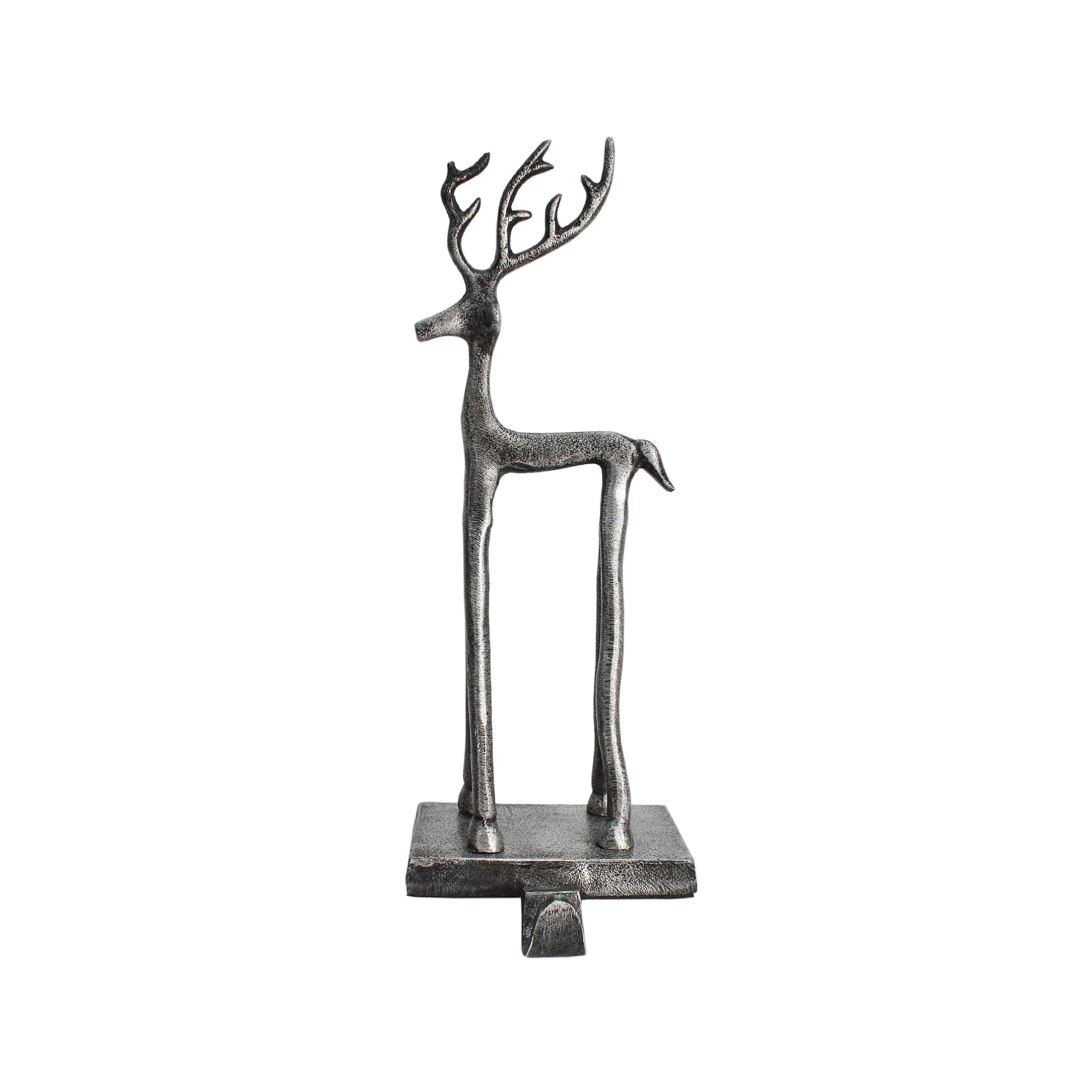 Metal Reindeer Christmas Stocking Holder, Rustic Silver, 11.3", by Holiday Time