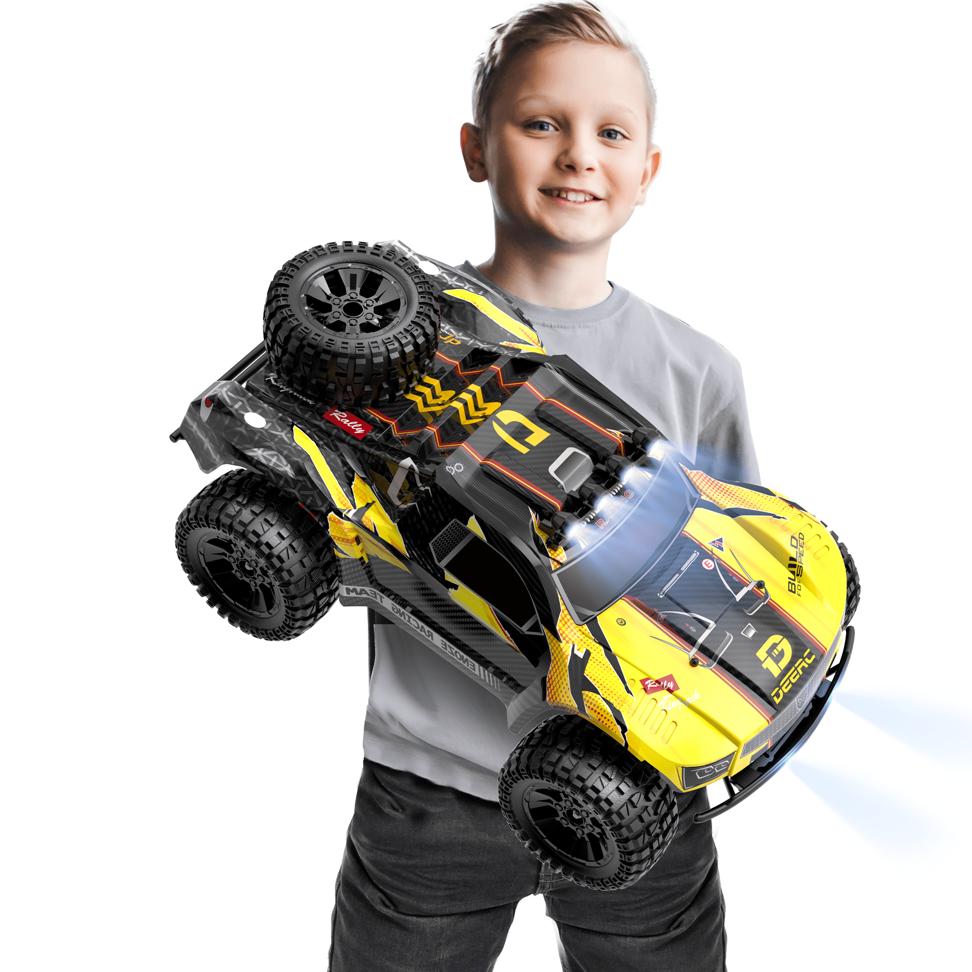Deerc 1:10 Large Scale Rc Car 4Wd 50Km/H High Speed Remote Control Car With  Lights For Kids Adults,Off-Road Monster Crawler Truck Toy For Boys With 2  Batteries - Walmart.Com