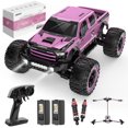 thumbnail image 1 of DEERC 1:10 Scale 4X4 High-Speed RC Monster Truck | 48KM/H+ Racing Car, Metal Transmission, Oil-Filled Shocks & Tough Suspension | Pink & Black Off-Road Vehicle for Kids & Adults Extra Tires Race Gear, 1 of 7